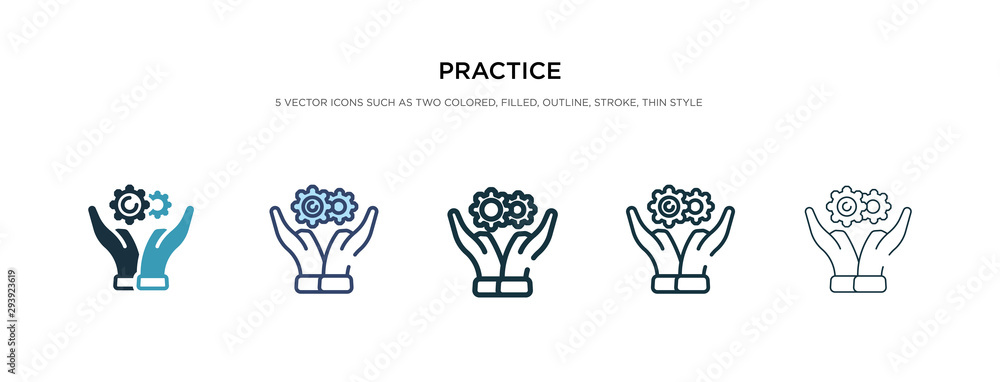 practice icon in different style vector illustration. two colored and black practice vector icons designed in filled, outline, line and stroke style can be used for web, mobile, ui - obrazy, fototapety, plakaty 