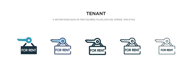 tenant icon in different style vector illustration. two colored and black tenant vector icons designed in filled, outline, line and stroke style can be used for web, mobile, ui