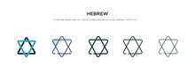 Hebrew Icon In Different Style Vector Illustration. Two Colored And Black Hebrew Vector Icons Designed In Filled, Outline, Line And Stroke Style Can Be Used For Web, Mobile, Ui
