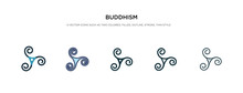 Buddhism Icon In Different Style Vector Illustration. Two Colored And Black Buddhism Vector Icons Designed In Filled, Outline, Line And Stroke Style Can Be Used For Web, Mobile, Ui