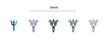 Shiva Icon In Different Style Vector Illustration. Two Colored And Black Shiva Vector Icons Designed In Filled, Outline, Line And Stroke Style Can Be Used For Web, Mobile, Ui