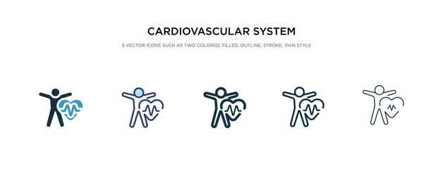 Sticker - cardiovascular system icon in different style vector illustration. two colored and black cardiovascular system vector icons designed in filled, outline, line and stroke style can be used for web,