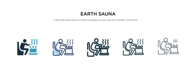 Wall Mural - earth sauna icon in different style vector illustration. two colored and black earth sauna vector icons designed in filled, outline, line and stroke style can be used for web, mobile, ui