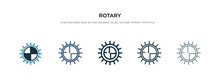 Rotary Icon In Different Style Vector Illustration. Two Colored And Black Rotary Vector Icons Designed In Filled, Outline, Line And Stroke Style Can Be Used For Web, Mobile, Ui