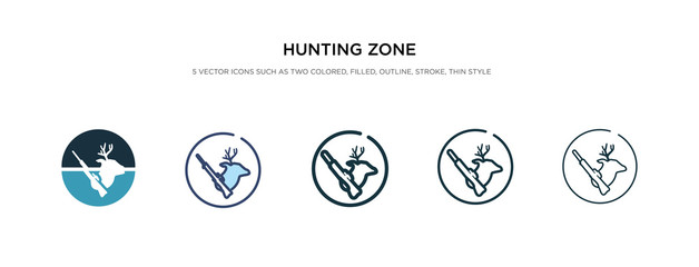 hunting zone icon in different style vector illustration. two colored and black hunting zone vector icons designed in filled, outline, line and stroke style can be used for web, mobile, ui