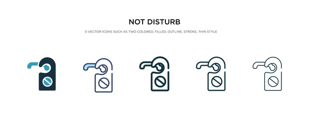 not disturb icon in different style vector illustration. two colored and black not disturb vector icons designed in filled, outline, line and stroke style can be used for web, mobile, ui