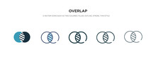 Overlap Icon In Different Style Vector Illustration. Two Colored And Black Overlap Vector Icons Designed In Filled, Outline, Line And Stroke Style Can Be Used For Web, Mobile, Ui