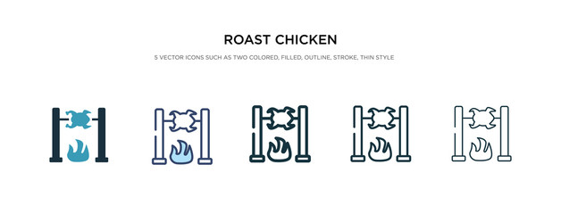 Wall Mural - roast chicken icon in different style vector illustration. two colored and black roast chicken vector icons designed in filled, outline, line and stroke style can be used for web, mobile, ui