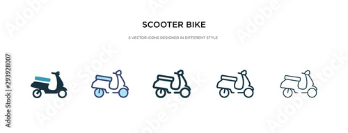 Fotomural scooter bike icon in different style vector illustration