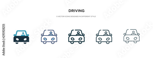 Cuadros en Lienzo driving icon in different style vector illustration