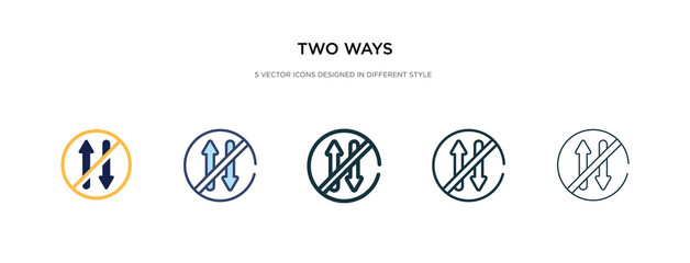 Sticker - two ways icon in different style vector illustration. two colored and black two ways vector icons designed in filled, outline, line and stroke style can be used for web, mobile, ui