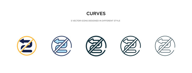 Wall Mural - curves icon in different style vector illustration. two colored and black curves vector icons designed in filled, outline, line and stroke style can be used for web, mobile, ui