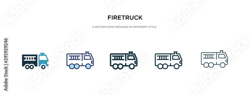 Cuadros en Lienzo firetruck icon in different style vector illustration