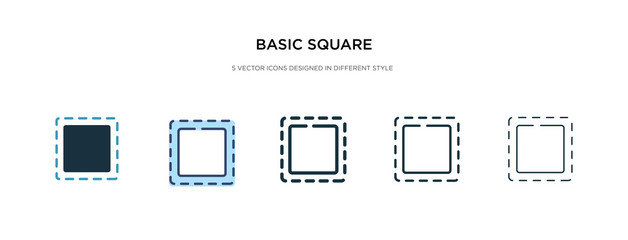 basic square icon in different style vector illustration. two colored and black basic square vector icons designed in filled, outline, line and stroke style can be used for web, mobile, ui