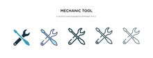 Mechanic Tool Icon In Different Style Vector Illustration. Two Colored And Black Mechanic Tool Vector Icons Designed In Filled, Outline, Line And Stroke Style Can Be Used For Web, Mobile, Ui