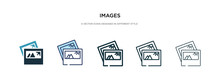 Images Icon In Different Style Vector Illustration. Two Colored And Black Images Vector Icons Designed In Filled, Outline, Line And Stroke Style Can Be Used For Web, Mobile, Ui