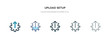 © zaurrahimov - upload setup icon in different style vector illustration. two colored and black upload setup vector icons designed in filled, outline, line and stroke style can be used for web, mobile, ui