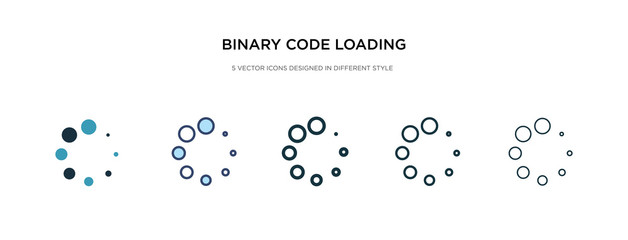 Wall Mural - binary code loading icon in different style vector illustration. two colored and black binary code loading vector icons designed in filled, outline, line and stroke style can be used for web,