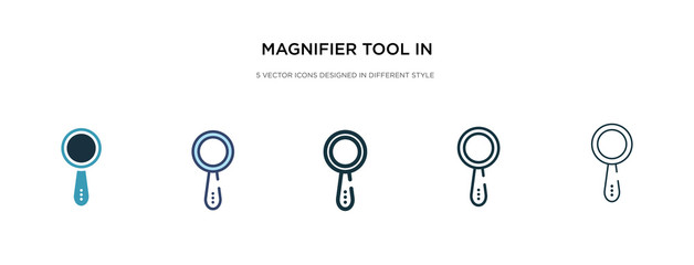 magnifier tool in vertical position interface icon in different style vector illustration. two colored and black magnifier tool in vertical position interface vector icons designed filled, outline,