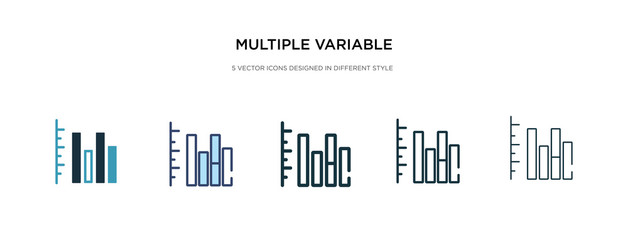 multiple variable vertical bars icon in different style vector illustration. two colored and black multiple variable vertical bars vector icons designed in filled, outline, line and stroke style can