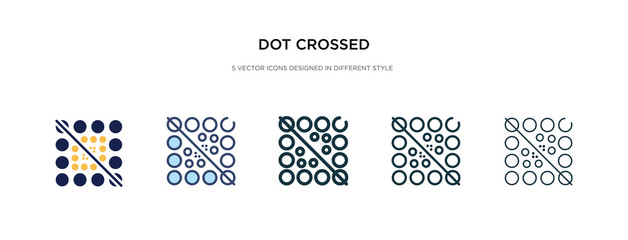 Wall Mural - dot crossed icon in different style vector illustration. two colored and black dot crossed vector icons designed in filled, outline, line and stroke style can be used for web, mobile, ui