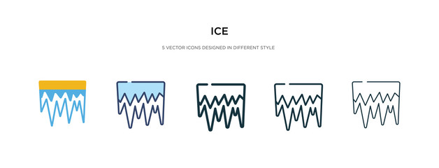 Wall Mural - ice icon in different style vector illustration. two colored and black ice vector icons designed in filled, outline, line and stroke style can be used for web, mobile, ui