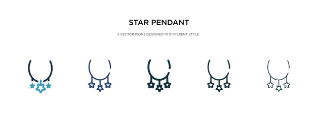 Wall Mural - star pendant icon in different style vector illustration. two colored and black star pendant vector icons designed in filled, outline, line and stroke style can be used for web, mobile, ui