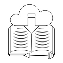 Sticker - Book and cloud storage design