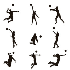 Volleyball Player Silhouettes