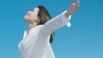 Poster - asian woman feel carefree