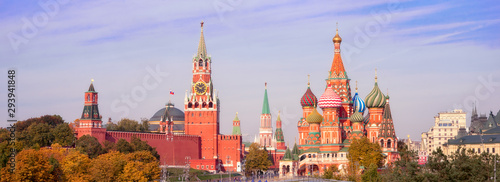Spasskaya Tower, the Moscow Kremlin and St Wallpaper Mural