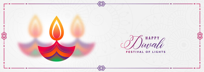 colorful diwali diya decorative festival banner design