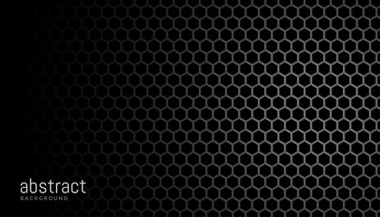 Wall Mural - black background with hexagonal mesh pattern design