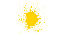 Abstract Yellow Paint Splash Isolated On White Background
