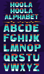 Poster - ethnic tribal font letters numbers alphabet set vector design