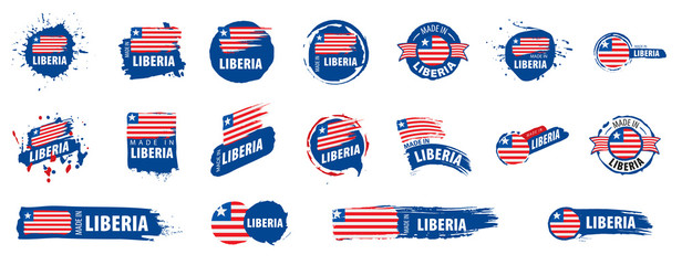 Wall Mural - Liberia flag, vector illustration on a white background.
