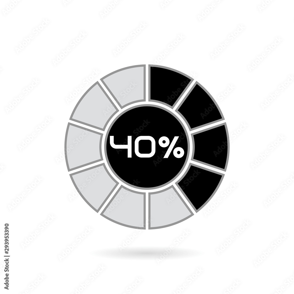 Percentage Diagram 10 30 40 50 60 70 80 90 100 Percent Pie Chart Business Infographics Template Wall Mural Sljubisa