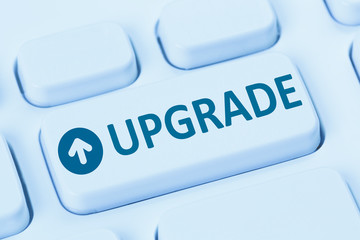 Wall Mural - upgrade upgrading computer software internet program blue keyboard