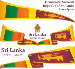 Flag of Sri Lanka, Democratic Socialist Republic of Sri Lanka. Template for award design, an official document with the flag of Sri Lanka. Bright, colorful vector illustration for graphic and web desi