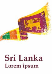 Flag of Sri Lanka, Democratic Socialist Republic of Sri Lanka. Template for award design, an official document with the flag of Sri Lanka. Bright, colorful vector illustration for graphic and web desi