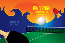Vector Of Ping Pong Background. Sports Concept