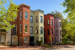 Colorful brick townhouses of Washington DC