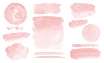 blush pink watercolor stains paint stropke washes kit of splashes