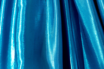 Canvas Print - Blue silk fabric as an abstract background