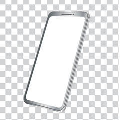Wall Mural - vector smartphone mockup. 3d illustration of a modern cell phone with frameless blank screen. templa