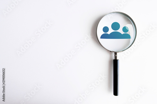 Fotomural lente di ingrandimento, colloquio di lavoro, risorse umane, riunione, lente d'in