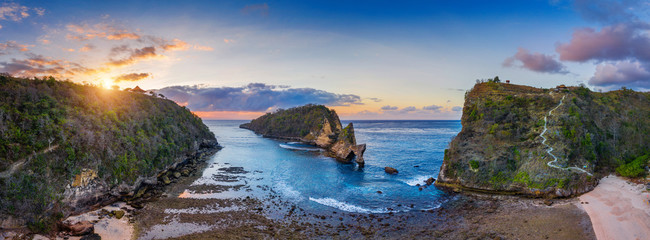 Poster - Panorama of aerial view Atuh beach in Nusa penida island, Bali in Indonesia.