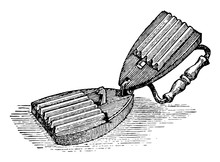 Fluting Iron Is A Device For Making Flutes In A Fabric Or Article Of Dress, Vintage Engraving.