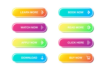 Fototapete - Set of website buttons. Vector illustration eps10
