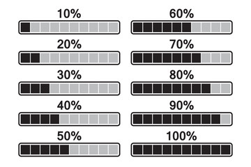 Fototapete - Set of loading progress bar icons. Vector illustration